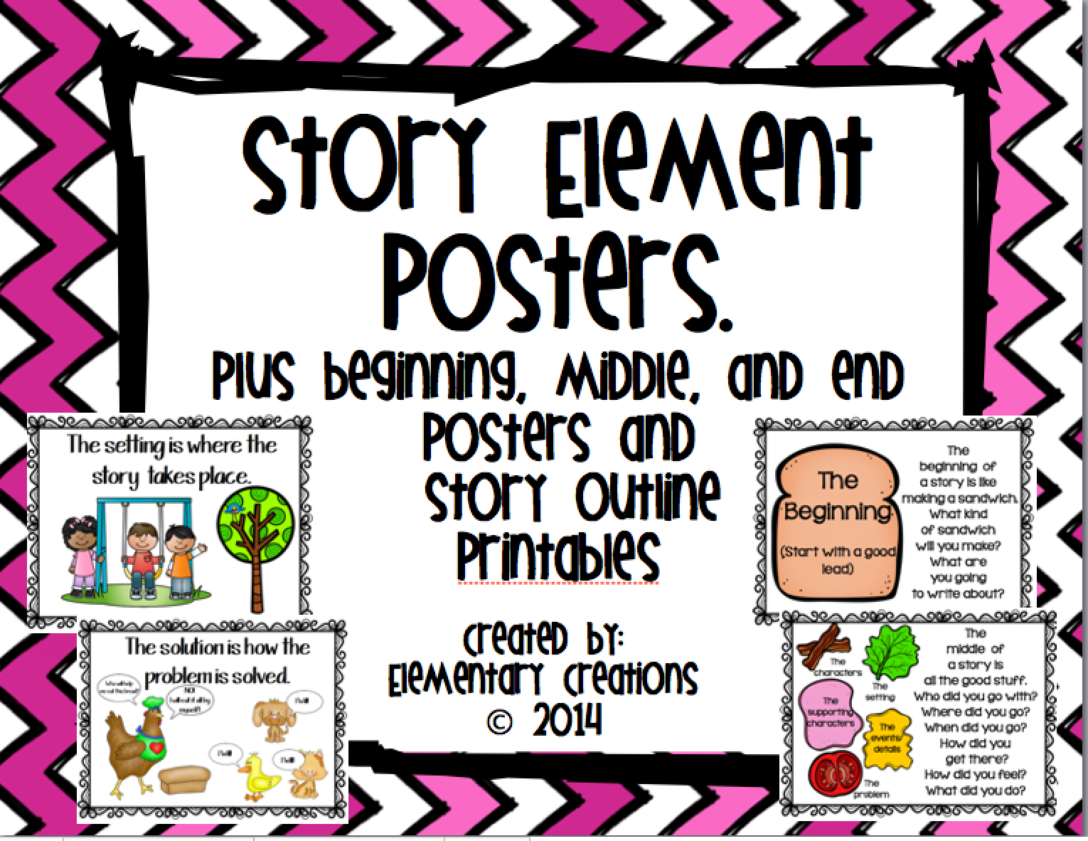 The story is set. Story poster. Custom stories плакат. Setting of the story. Elementary poster.