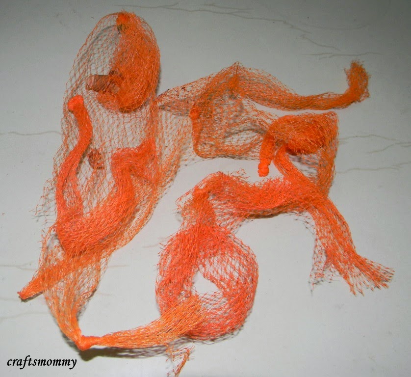 Recycled Onion bag Crochet scrubber and pull string bag My