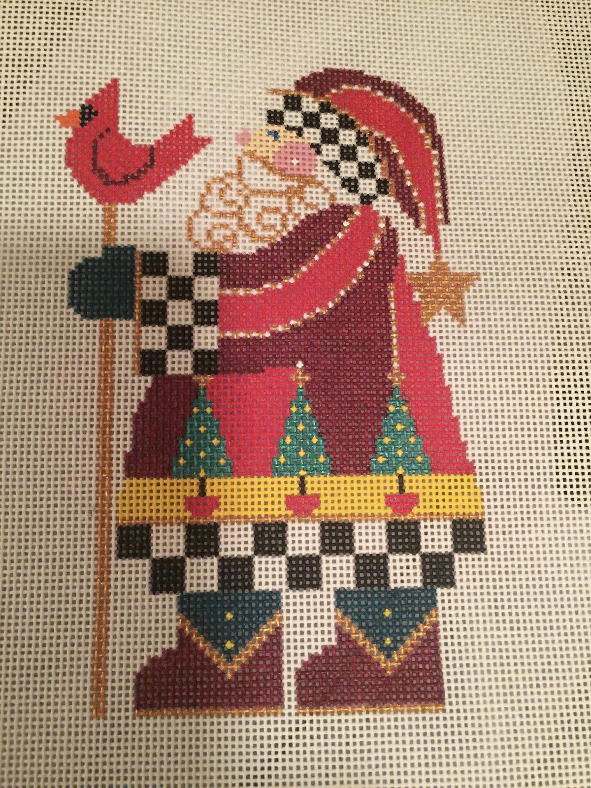 steph's stitching: Shelly Tribbey Cardinal Santa