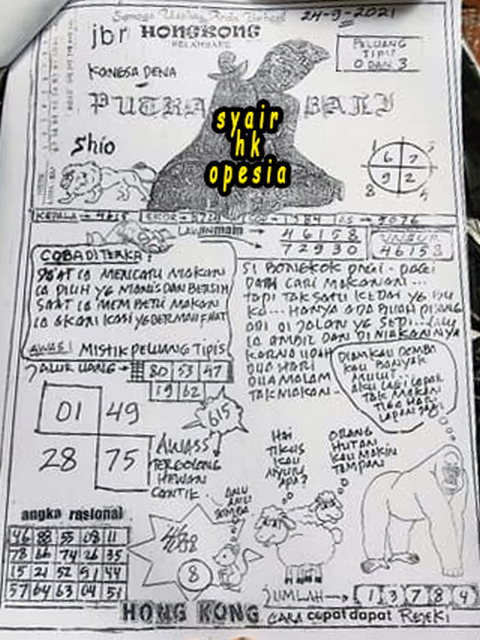 Syair Toto Hongkong 24 September 2021 Royal Syair