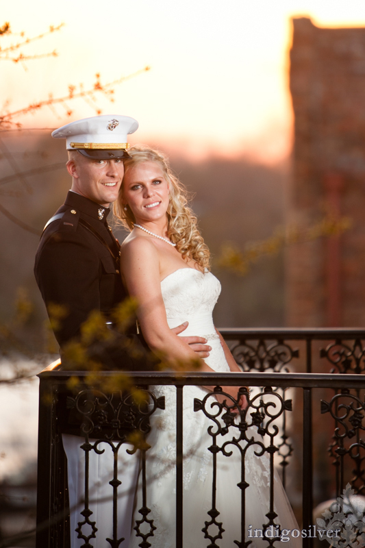 military wedding at balcony on dock | wilmington wedding photographers