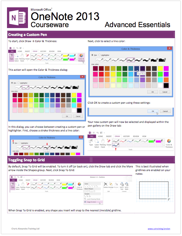 Mouse Training London Ltd Onenote 13 Advanced Essentials Quick Reference Guide