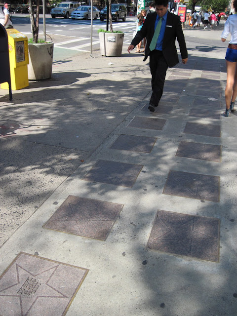 Foot traffic has eroded the names along the Yiddish Theater Walk of Fame an old new york landmark