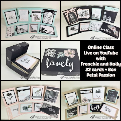 32 cards with Petal Passion Memories Cards, Frenchie Live, Online Class, Stampin'Up!