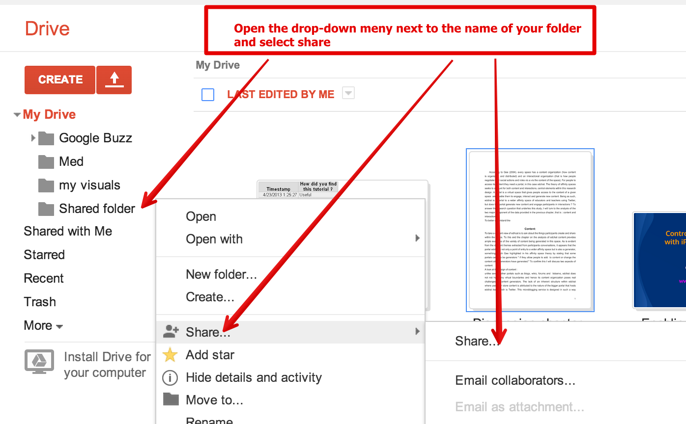 how to create a shared folder in google drive