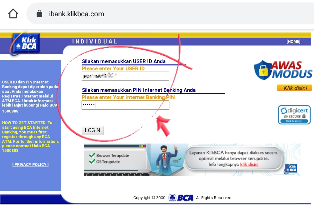 Cara melihat nomor rekening bca