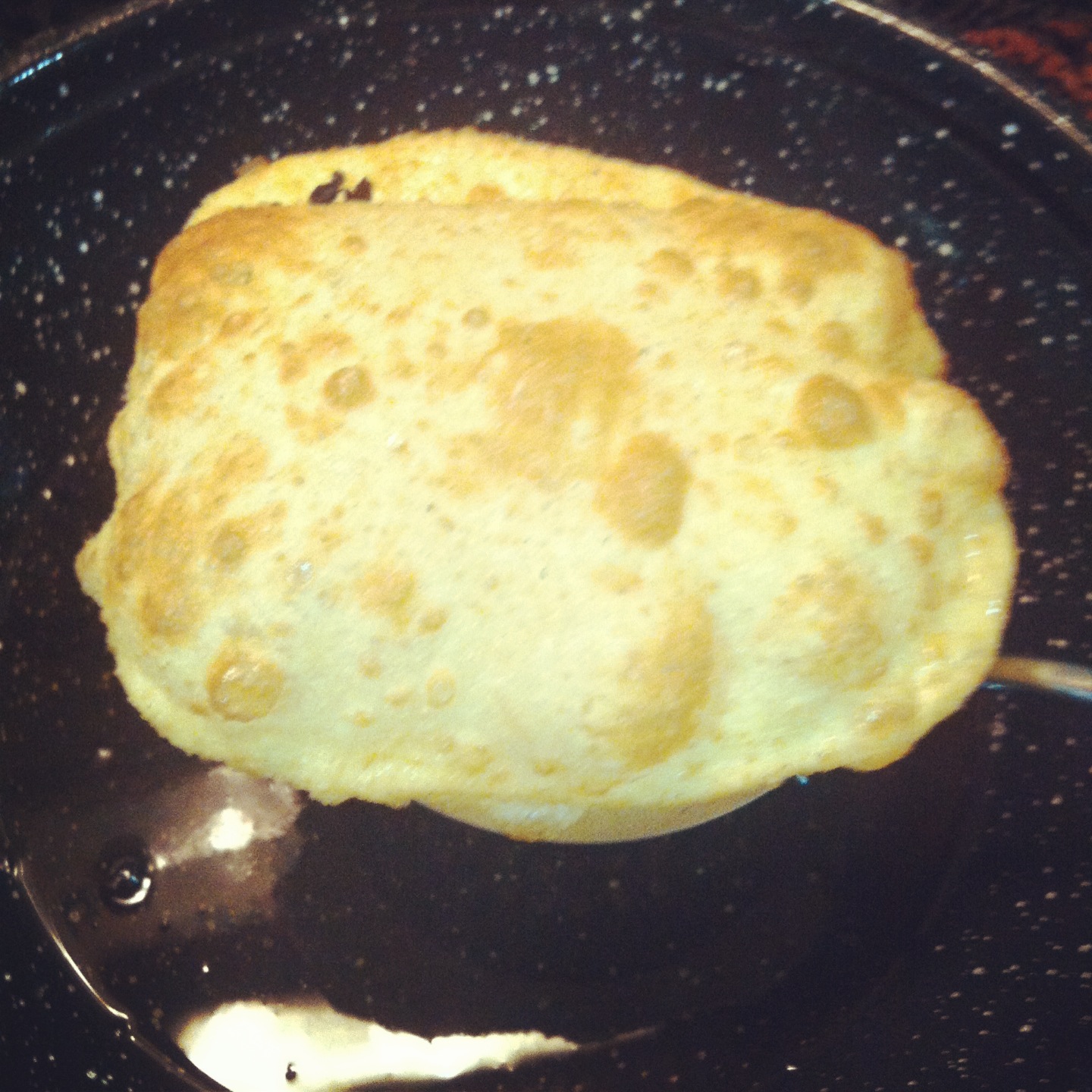 Last Nights Dinner Bhatura (Puffed Yogurt Bread)