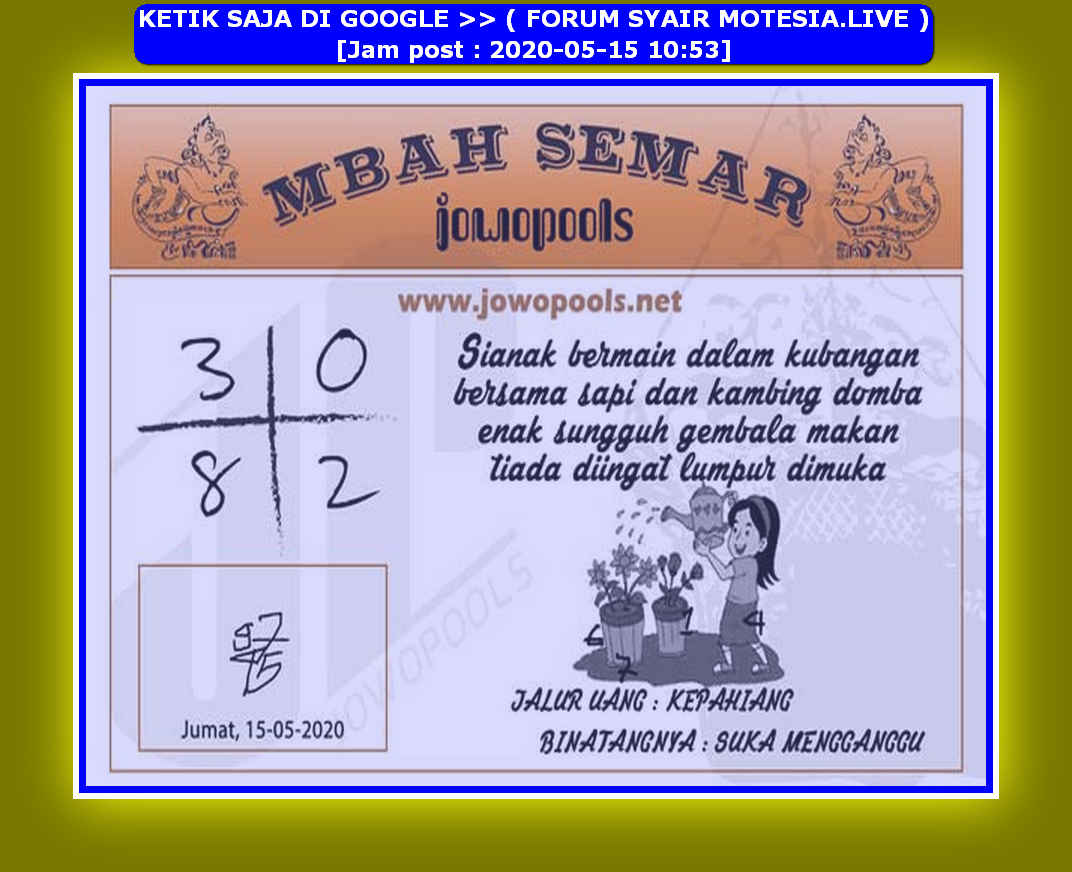 Prediksi Syair hk 15 Mei 2020 KODE SYAIR SGP SYAIR HK