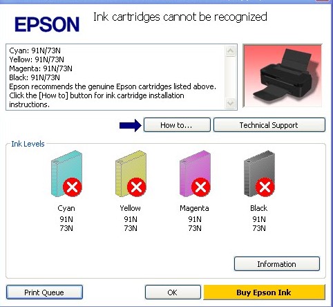 Ink Out Error Printer Epson T13 Atau T13x