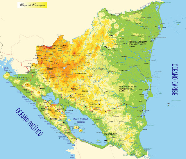 Mapa da Nicarágua