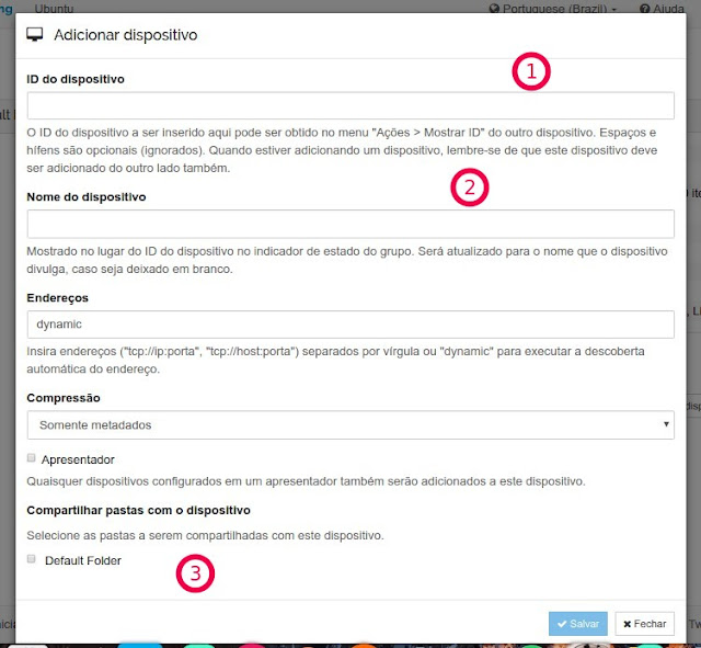 Configurando Syncthing Configurando Syncthing