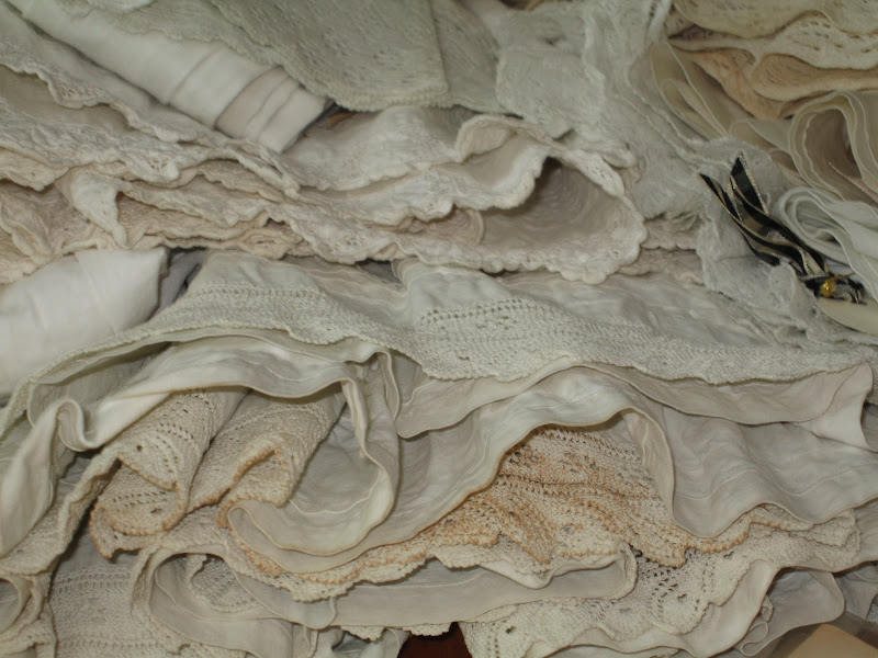 ANNIE, FANNIE AND ABIGAIL ANTIQUE STUDIO PANTALOONS, PETTICOATS