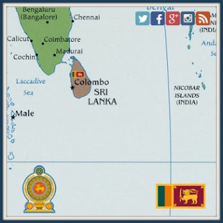 Sri Lankan flag & map