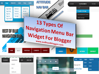 13 Types Of Navigation Menu Bar Widget For Blogger