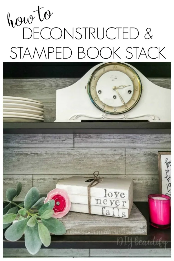 easy deconstructed books with stamped spines