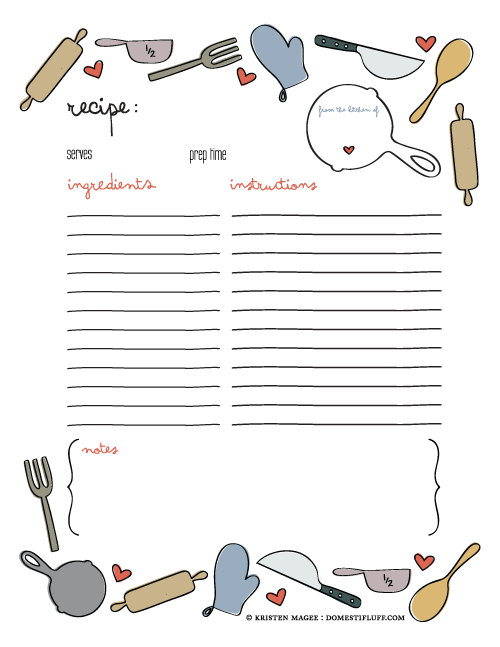 Joy Of Giving Free Printable Recipe Page Template Joy Of Giving Free Printable Recipe Page Template