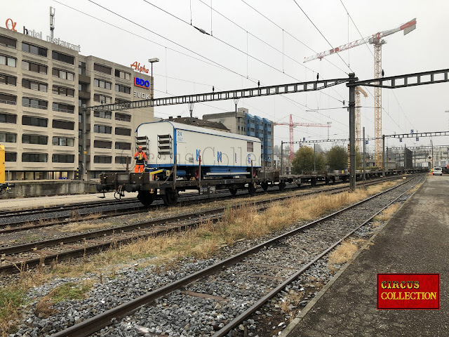 La roulotte 24 buanderie isolée sur un wagon 