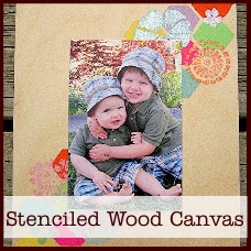 stenciled wood canvas