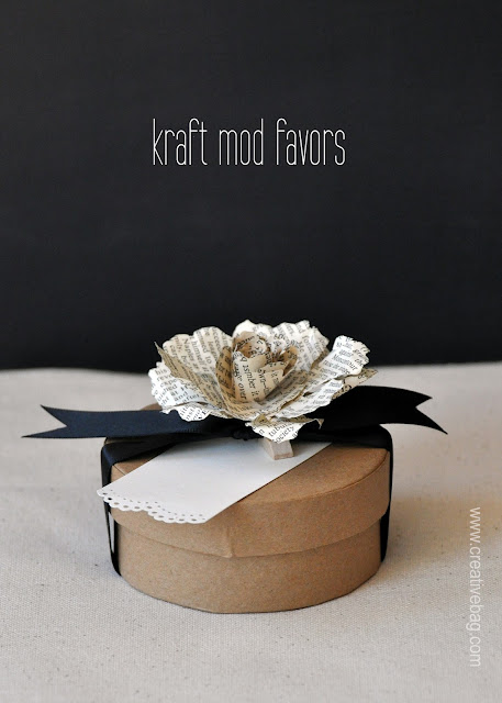 kraft round favor boxes from Creative Bag on the Creative Bag blog