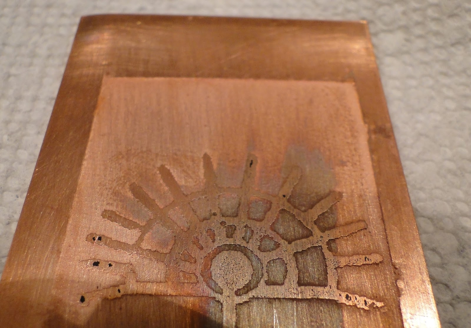 Wire,Whispers and Whatnots Etching, salt, citric acid and batteries