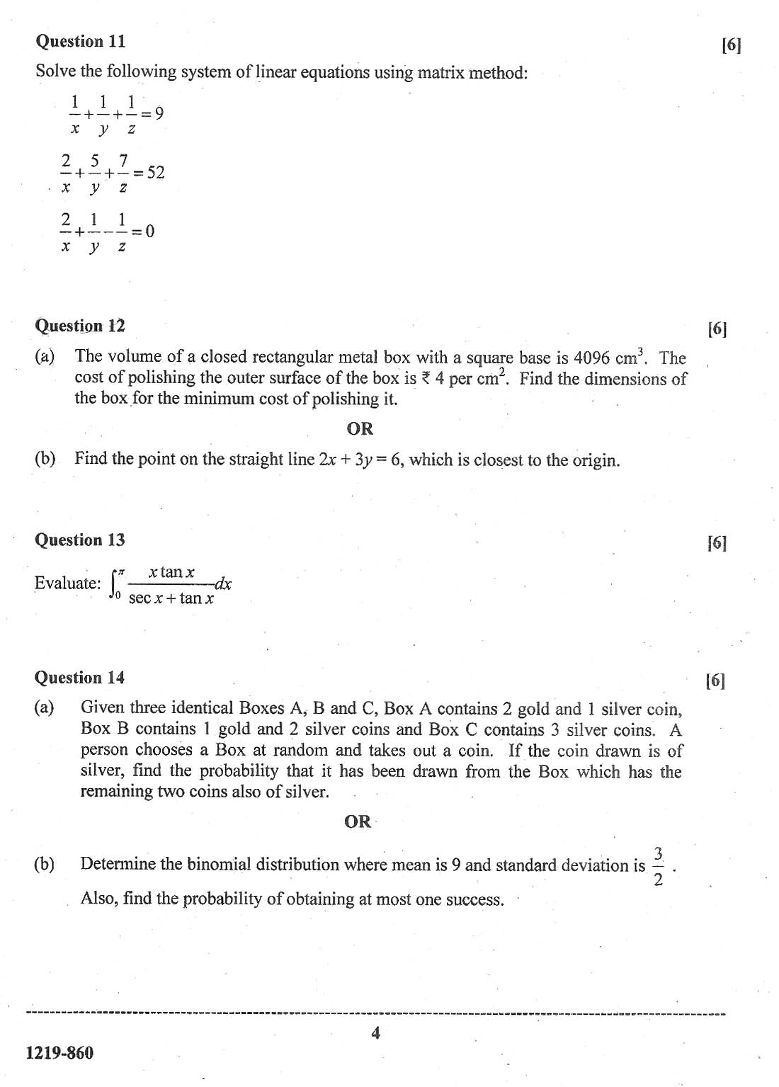ISC 2019 Mathematics Question Paper ISC 2019 Mathematics Question Paper