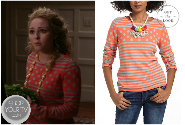 The Carrie Diaries: Season 1 Episode 6 Carrie's Orange Dot Striped Top ...