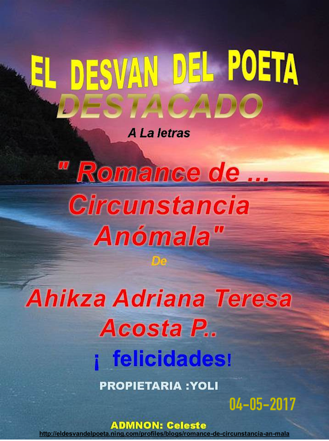 AHIKZA ADRIANA TERESA ACOSTA P. POESÍA , PENSAMIENTOS Y REFLEXIONES