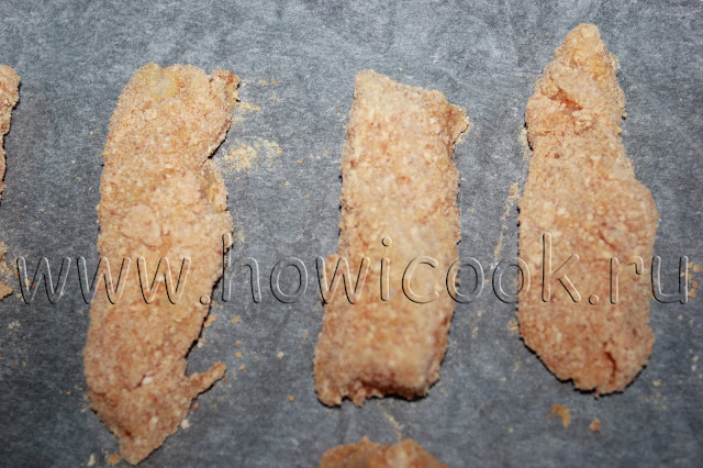 рецепт рыбных палочек в духовке с пошаговыми фото