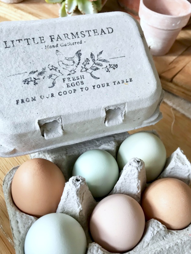 Egg Carton, Family Farm Chicken Hen Fresh Organic Rubber Stamp