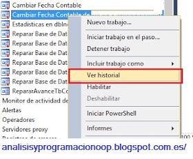 ver el historial de jobs de SQL Server