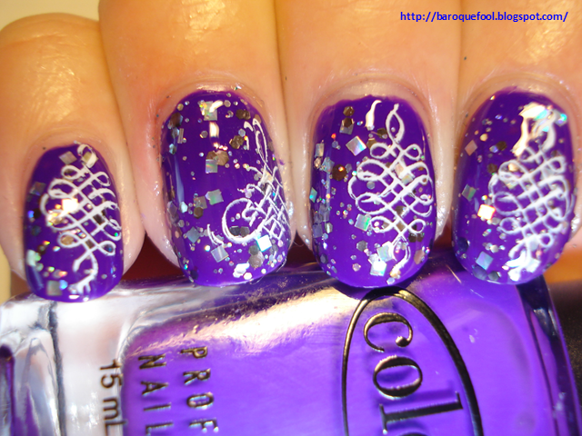 baroque fool: Sunday stamping: Over a lilac base