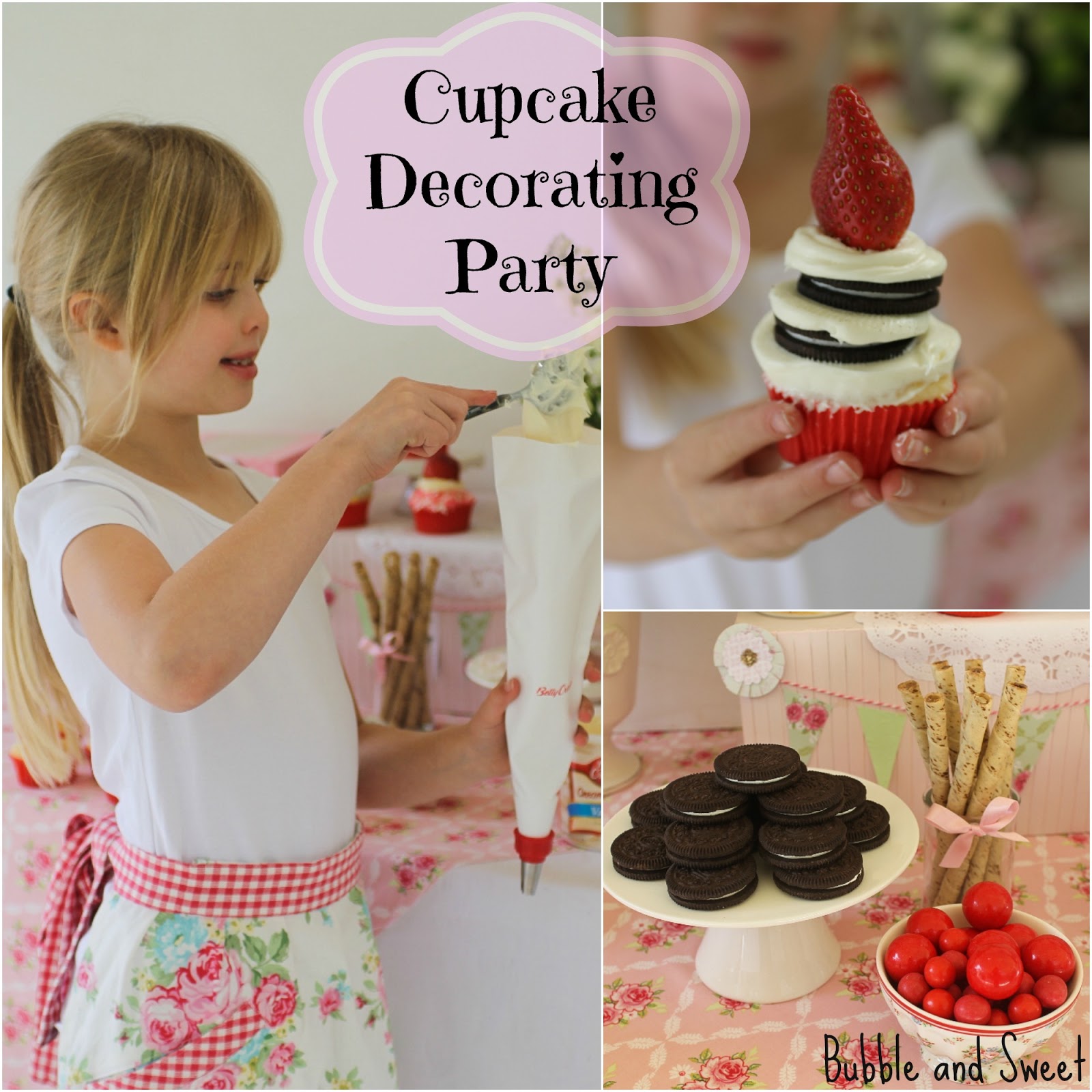 Bubble and Sweet: How to Host a Cupcake Decorating Birthday Party ...