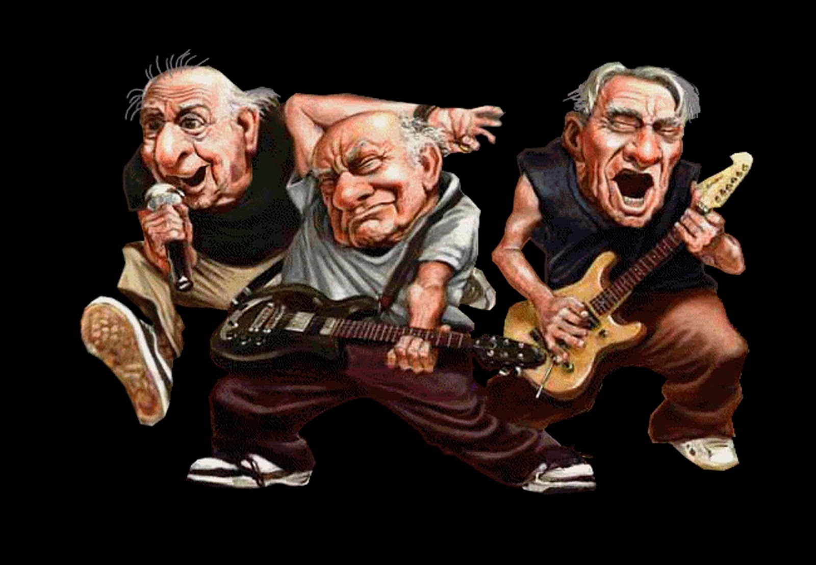 Есть три деда. Старый рокер. Старик рокер. Пожилой рокер. Пожилые рок музыканты.