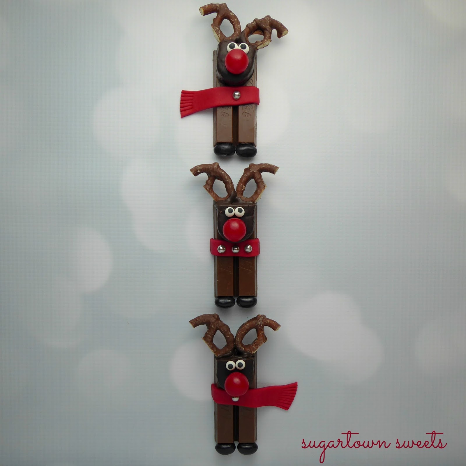 sugartown sweets rudolph the red nosed reindeer candy treats christmas treats with pretzels