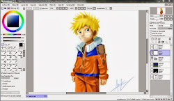 menggambar anime sai aplikasi komputer laptop tool paint cartoon easy