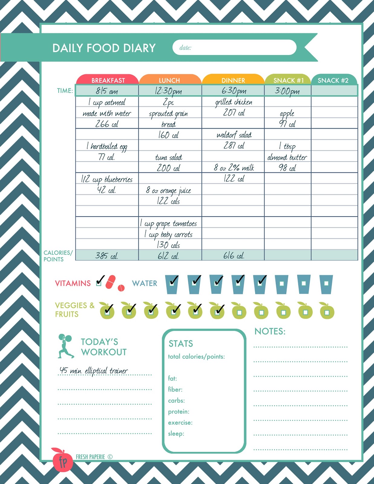 Daily Food Journal Printable That are Sassy  Tristan Website