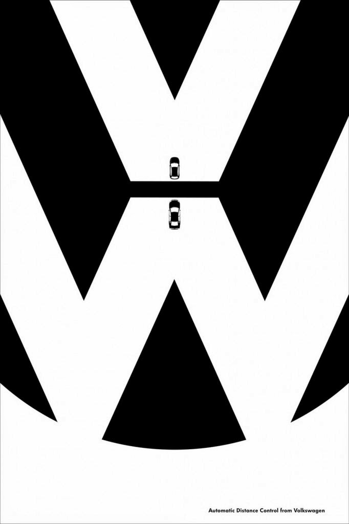 Logotipo famoso volkswagen publicidad minimalista