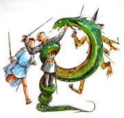 Lady of the Green Kirtle serpent Illustration from The Silver Chair