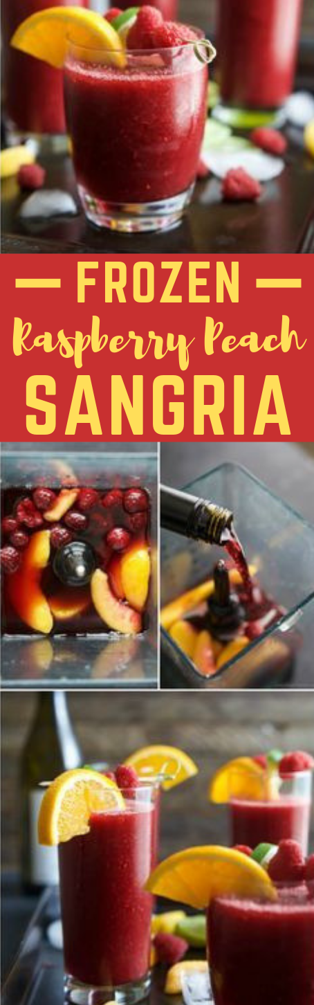 Frozen Raspberry Peach Sangria #sangria #drink 