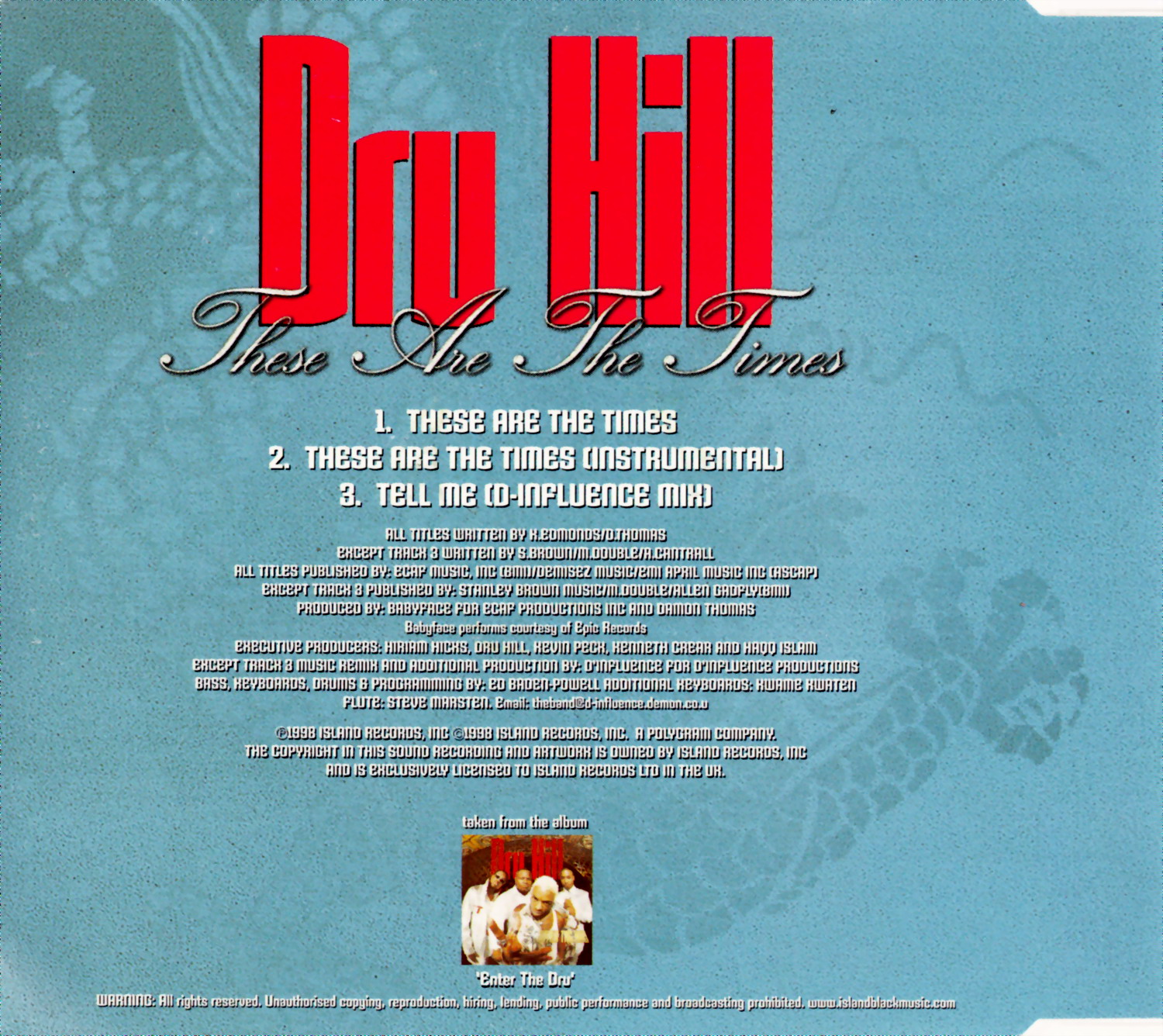 highest level of music Dru Hill These Are The Times(UK_CDS)1998