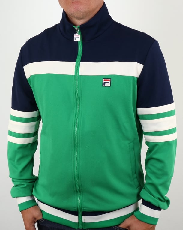 Giacca della FILA (Fila tracksuit) verde, bianca e blu stile vintage ...