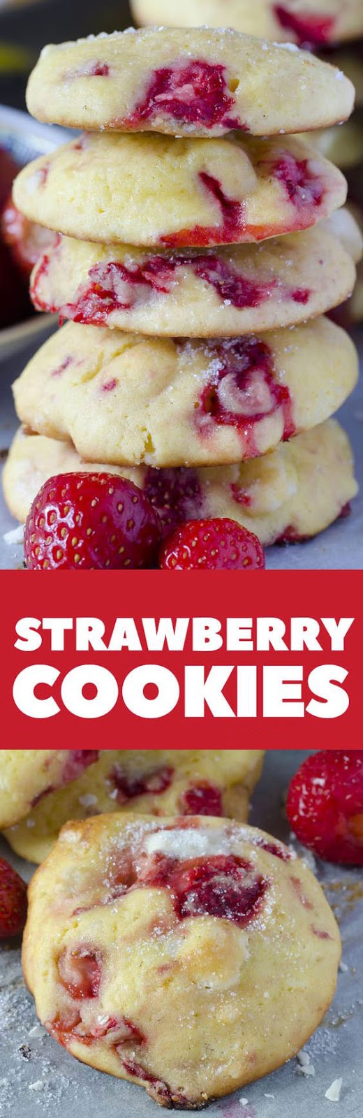 Strawberry Cookies With White Chocolate Chunks Strawberry Cookies With White Chocolate Chunks