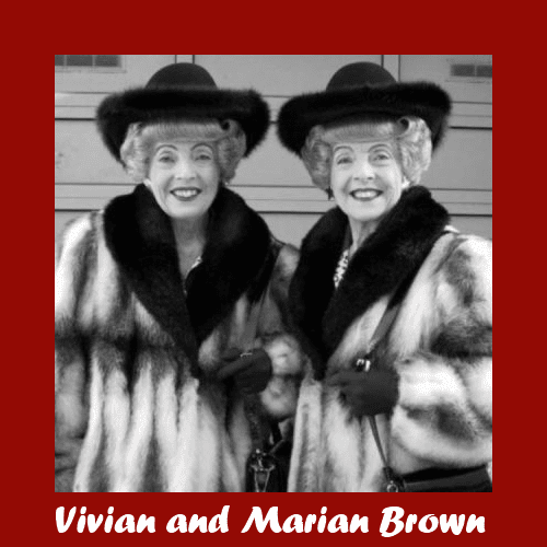 Vivian Brown and Marian Brown in fur coats 1990.