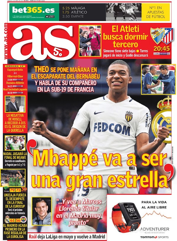 Theo, AS: "Mbappé va a ser una gran estrella"