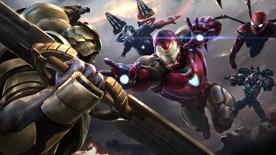 Thanos vs. Avengers, Iron Man, Spider-Man, 4K, #3.2342