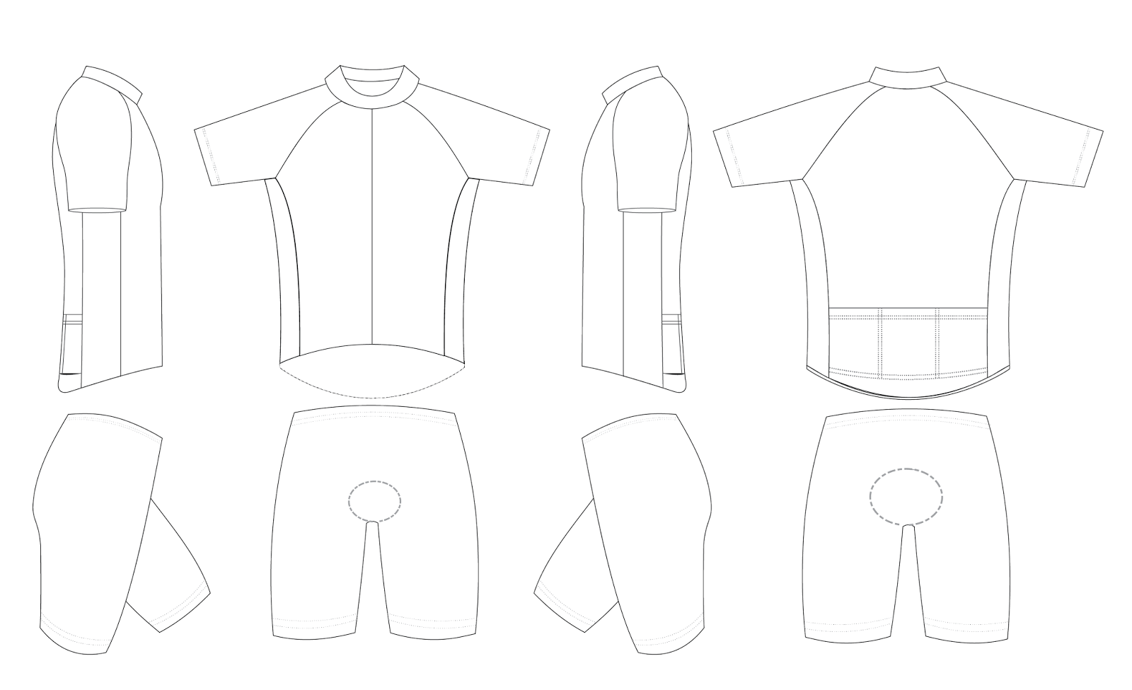 Blank Cycling Jersey Template