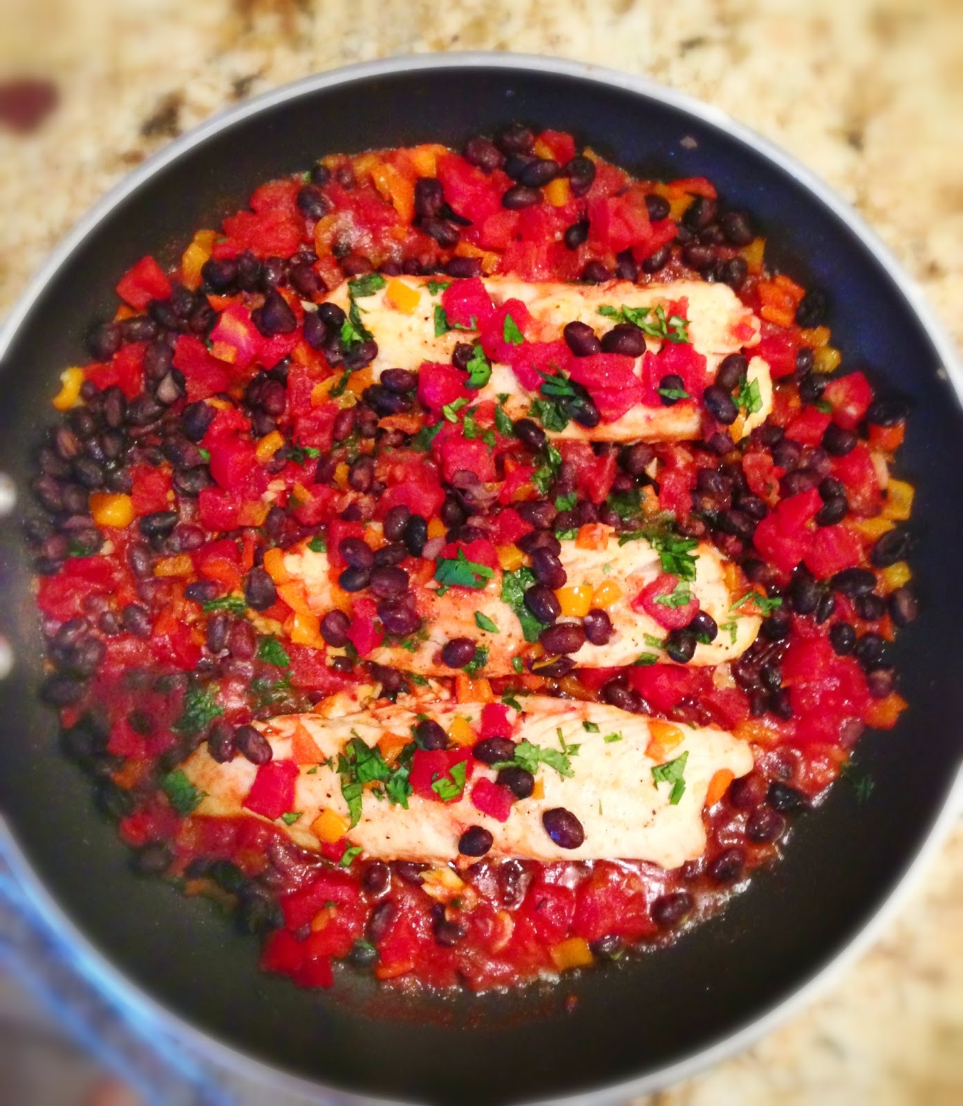 Domestic Charm Tilapia with Black Bean Salsa