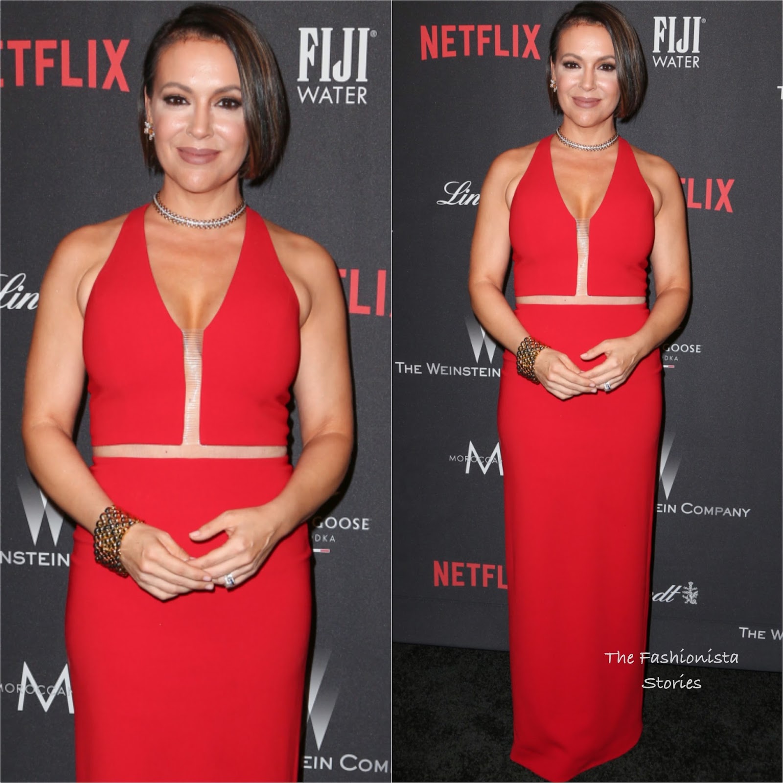 Alssya Milano in Alexander Wang at the Weinstein Company & Netflix 74th