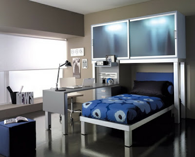 habitación para adolescente en azul