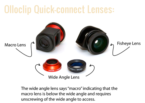 Olloclip 3 in 1 Lensa Iphone 5 / 5S Wide Angle Fisheye 